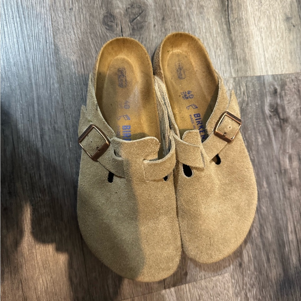 Birkenstock Tan Slippers with Cork Footbed